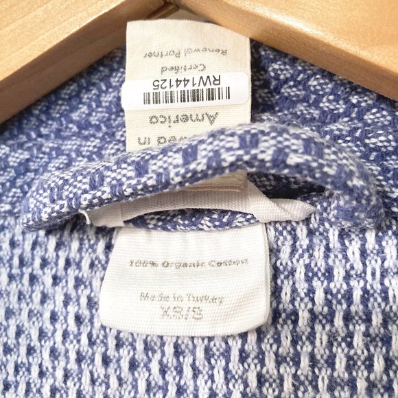 Coyuchi Mediterranean Organic Cotton Modern Robe Lake Blue XS/S - Picture 5 of 8